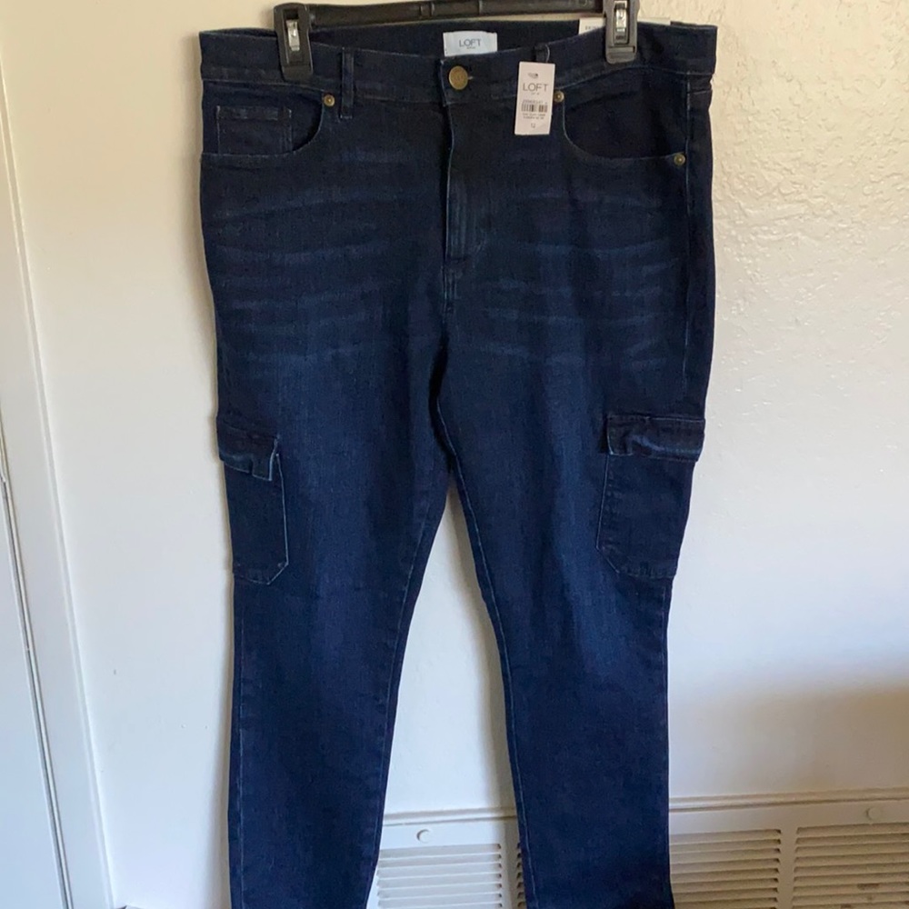Loft skinny cargo jeans size 12 NWT